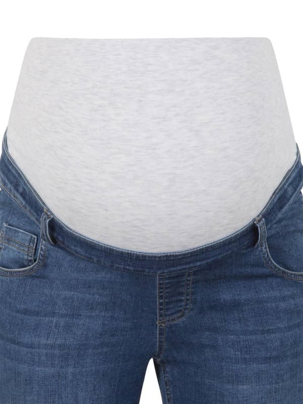 Navleblå gravidjeans til kvinder i navle