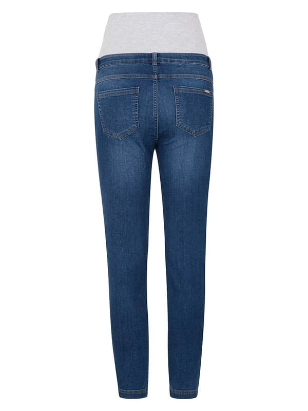Navleblå gravidjeans til kvinder i navle