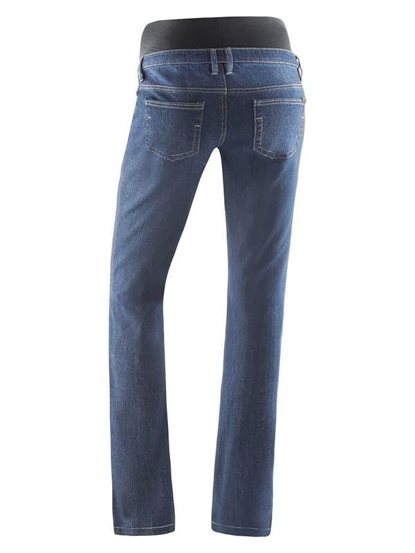 Navlebukser i blå denim til kvinder