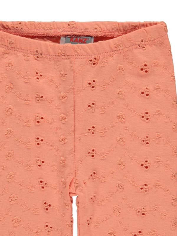Pigerleggings, koral, broderet, Kanz