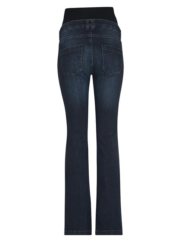 Navelbutton Maternity Dam Bootcut Mammajeans Marinblå