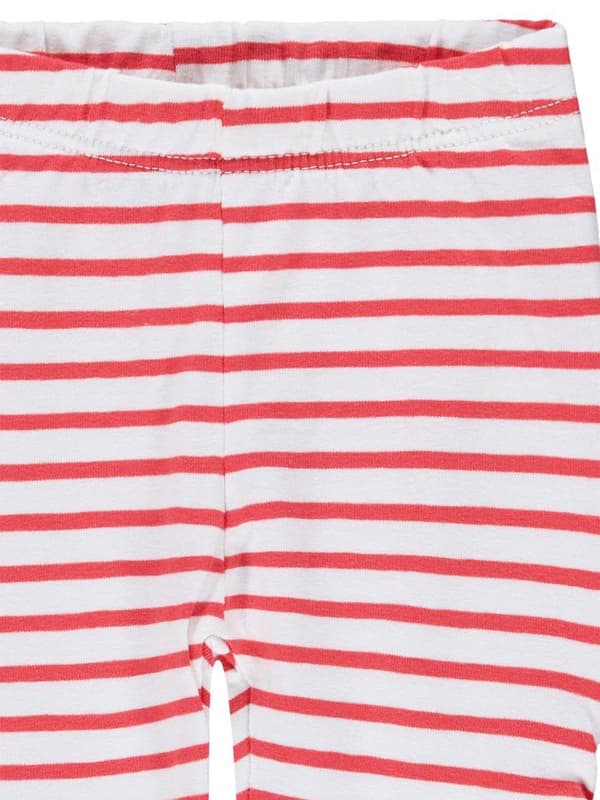 Kanz röd- och vitrandiga babyleggings