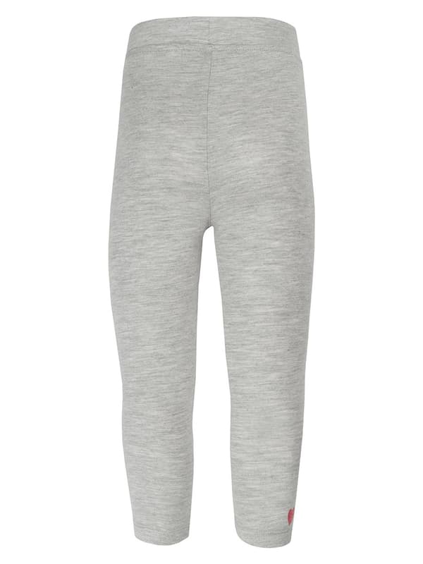 Flickleggings i bomull med hjärta, grå Lief