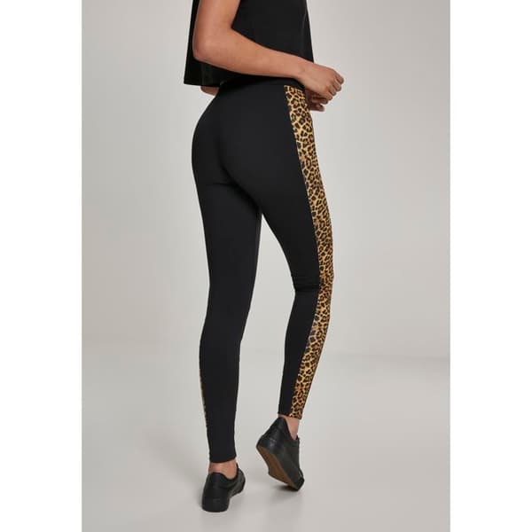 Damleggings - Urban Classic - Randig - Ormskinnstrykt - Elastisk midja - Svart/gul