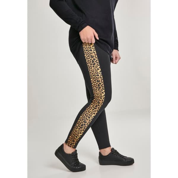 Damleggings - Urban Classic - Randig - Ormskinnstrykt - Elastisk midja - Svart/gul