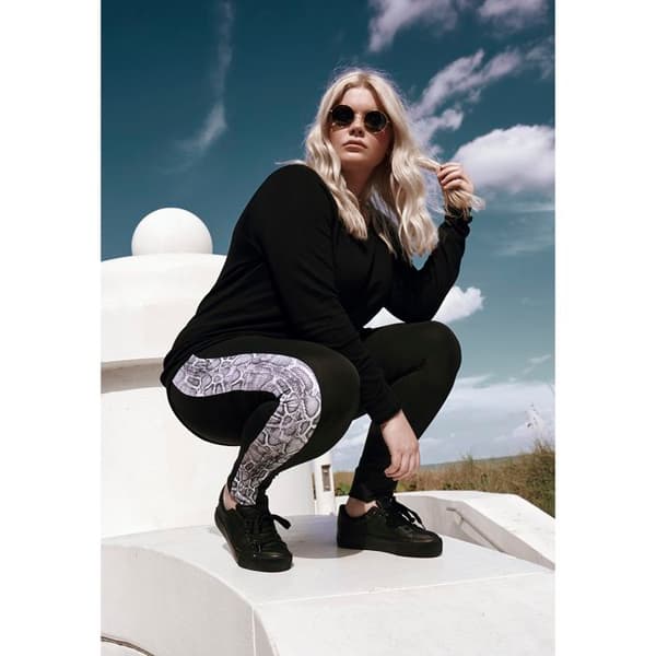Tights dam - Urban Classic - Randig - Ormskinnsprint - Elastisk midja - Flerfärgad svart