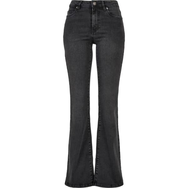 Jeans dam - Urban Classics - Utsvängd - Hög midja - Svart - Stretchdenim
