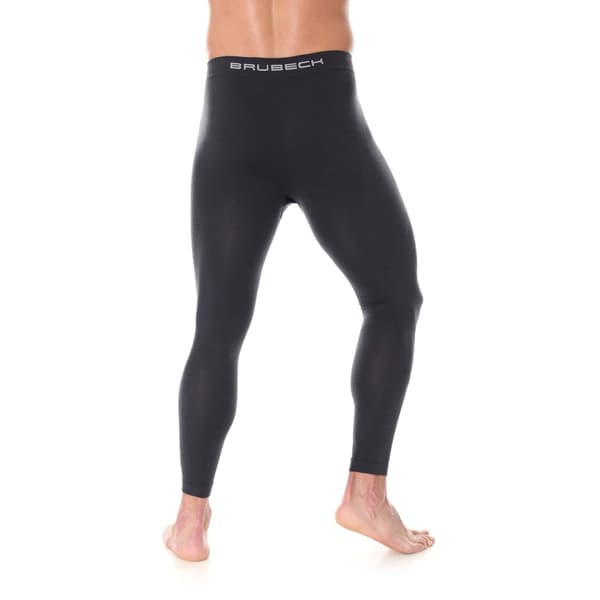 Leggings för män BRUBECK COMFORT WOOL Termoaktivunderkläder MERINOULL Svart, Grafit, Olika Storlekar