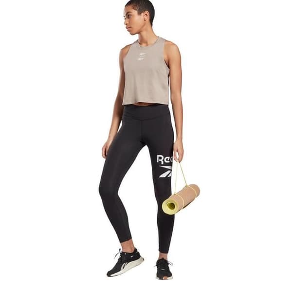 Leggings i bomull för kvinnor - Reebok Ri BL - Svart - Tight passform
