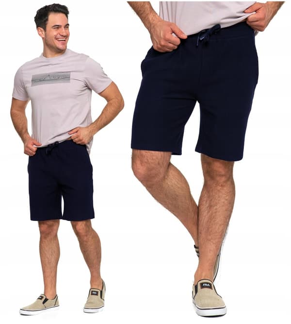 Korta herrshorts eleganta bomullsshorts med knytband MORAJ 3XL