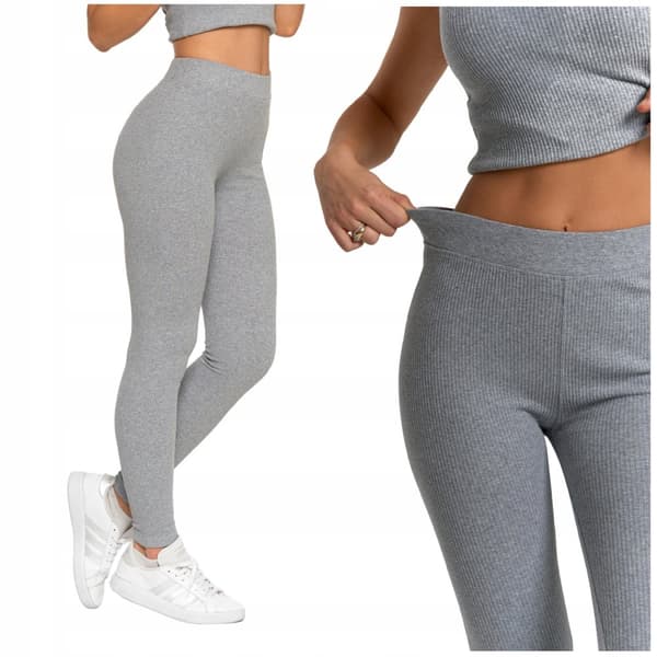 Ribbade DAMLEGGINGS Bomull Långa Ogenomskinliga Leggings Moderna MORAJ XL