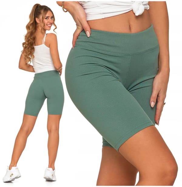 Pyöräilyleggingsit Ribbed Short Biker Leggings Naisten läpinäkymättömät MORAJ L/XL