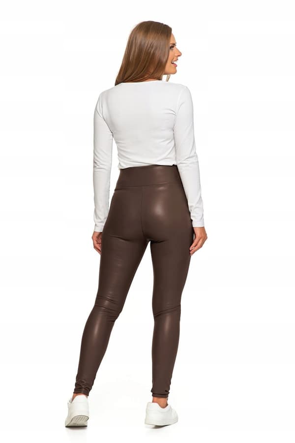Damleggings med isolerande ekologiskt läder och hög midja MORAJ L