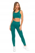 Miniatyrbild 9 av 11: Damsportleggings med hög midja, ribbad, bekväm MORAJ L/XL