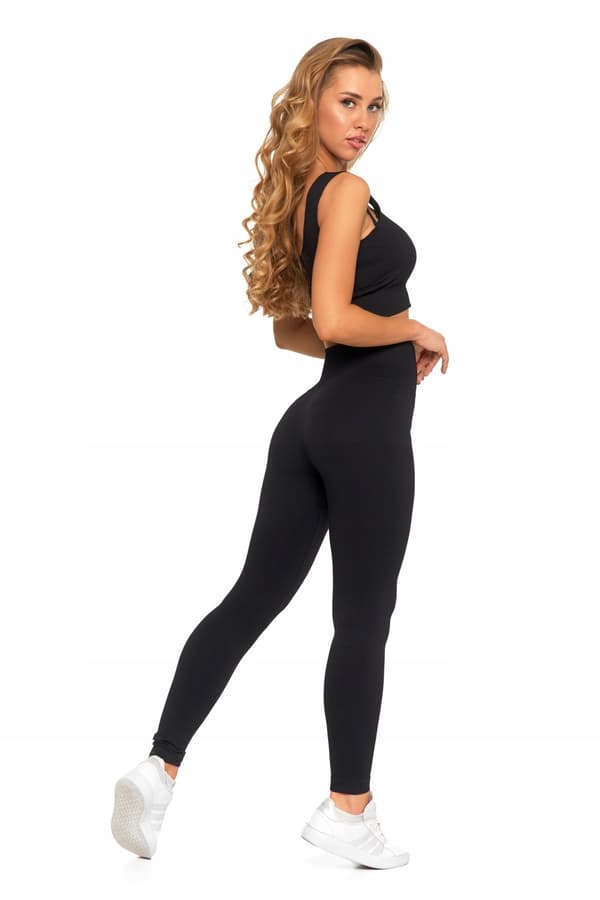 Damsportleggings med hög midja, ribbad, bekväm MORAJ S/M