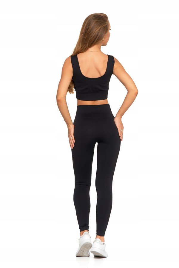 Damsportleggings med hög midja, ribbad, bekväm MORAJ S/M