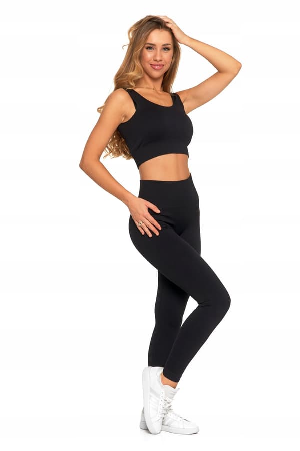 Damsportleggings med hög midja, ribbad, bekväm MORAJ S/M