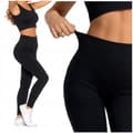 Miniatyrbild 1 av 11: Damsportleggings med hög midja, ribbad, bekväm MORAJ S/M