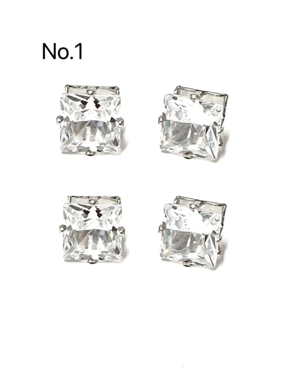 2 par Magnet örhängen med stenar, 7mm