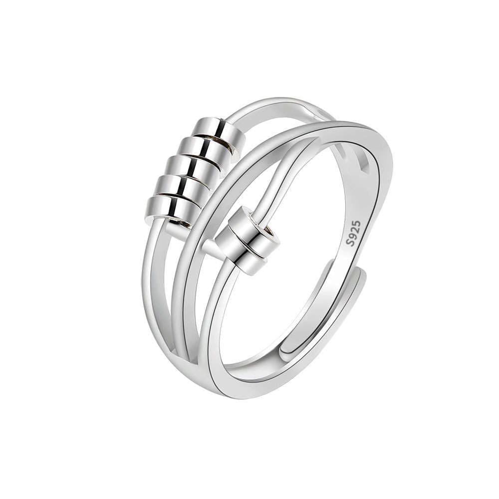 S925 Sterling Silver Retro Fidget Ring Anti Stress