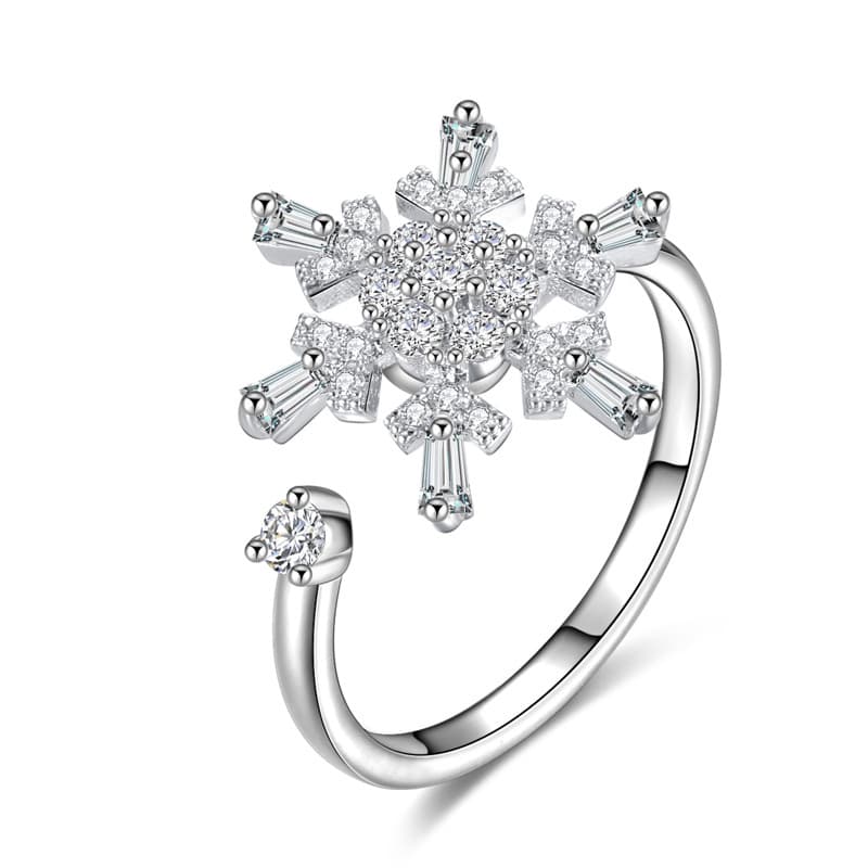 Anti Stress Ring Kubisk Zirkonia Roterande Pilar Sterling Silver S925