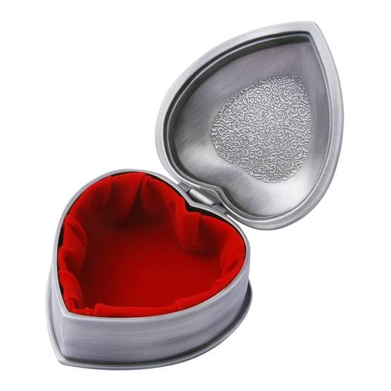 Dacapo Silver - Smyckeskrin Hjärta Med Gravyrplåt D 7Cm
