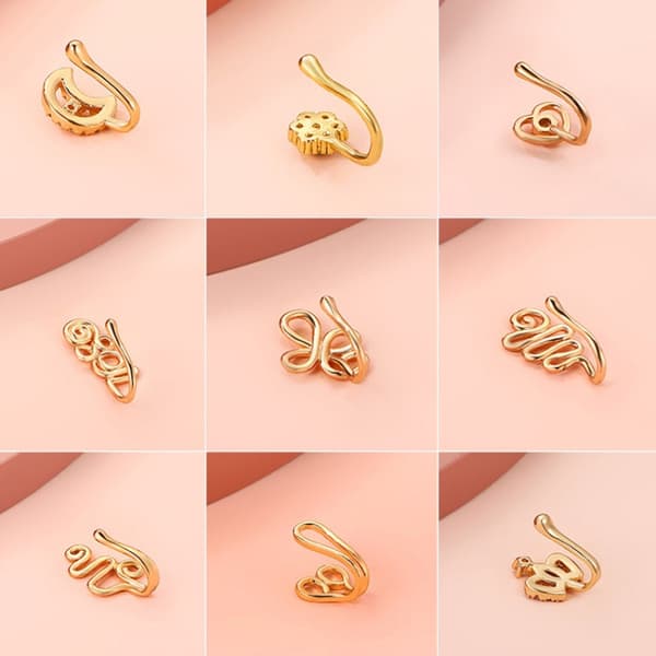 10 PCS U-shaped Nose Clip Copper Inlaid With Zircon Nose Decoration, Color: G-228 Silver