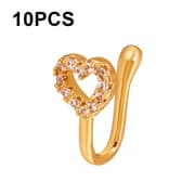 10 PCS U-shaped Nose Clip Copper Inlaid With Zircon Nose Decoration, Color: G-235 Gold