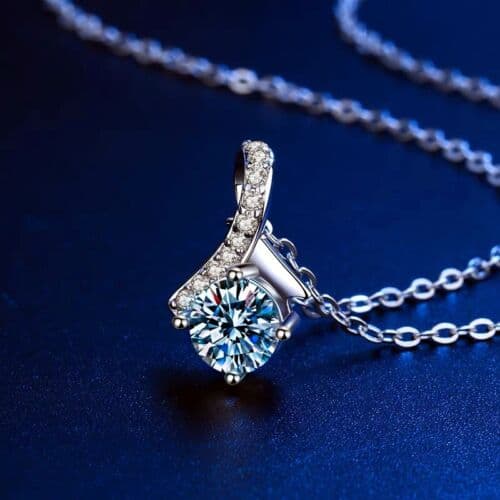 Blue Swirl Pendant 925 Sterling Silver Chain Necklace Women Girls Jewellery Gift