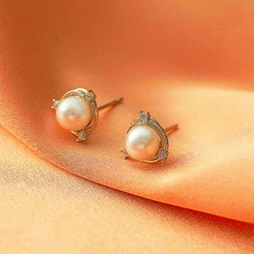 Crystal Pearl Twisted Earrings 925 Sterling Silver Womens Girls Jewellery UK