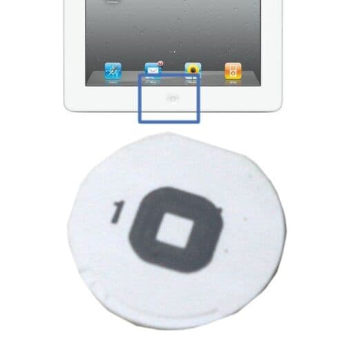 Plastic Home Button For Apple iPad 2 White Replacement Back Rear Repair Part