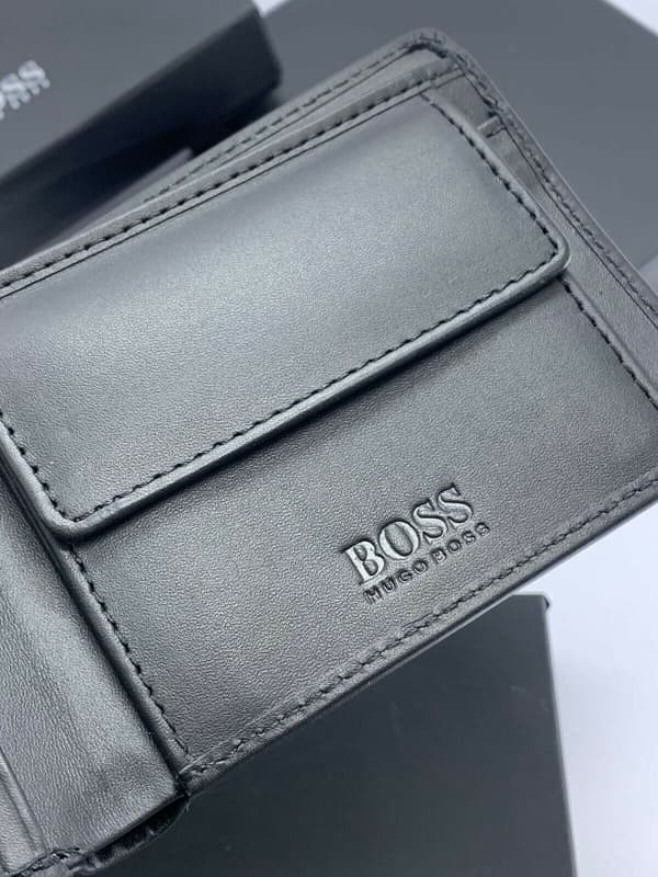 HUGO BOSS CAENESTIR BLACK GENUINE MEN'S LEATHER WALLET