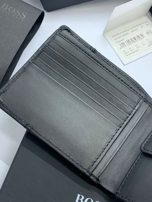 HUGO BOSS CAENESTIR BLACK GENUINE MEN'S LEATHER WALLET