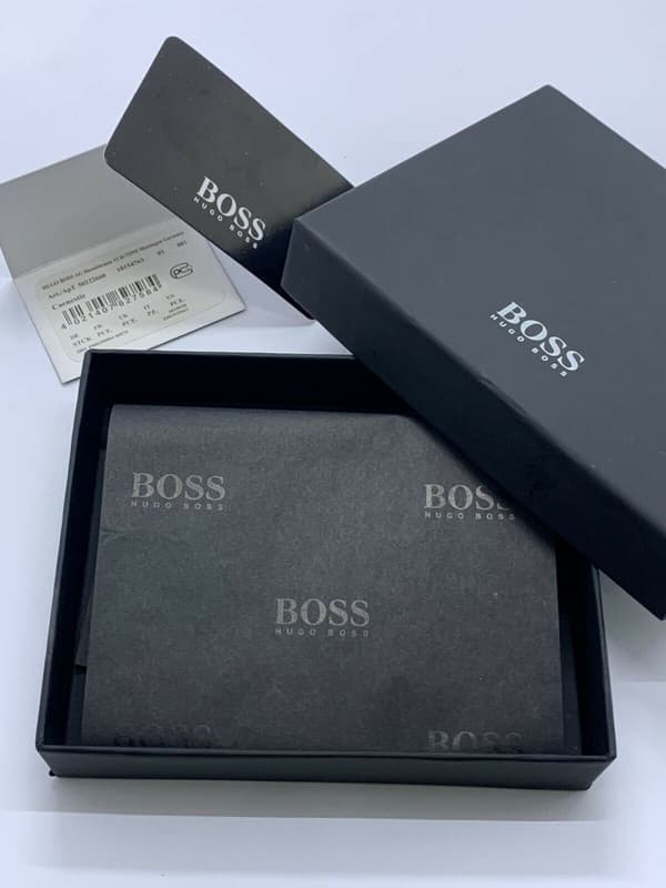 HUGO BOSS CAENESTIR BLACK GENUINE MEN'S LEATHER WALLET