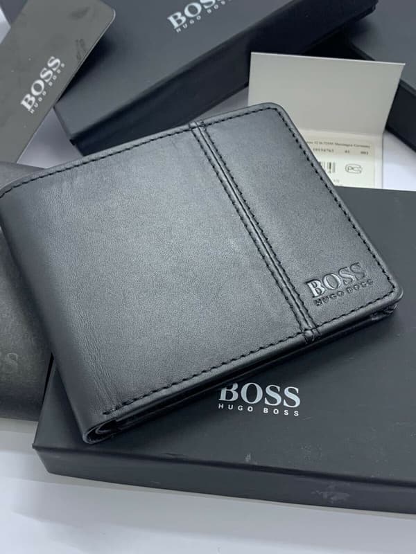 HUGO BOSS CAENESTIR BLACK GENUINE MEN'S LEATHER WALLET