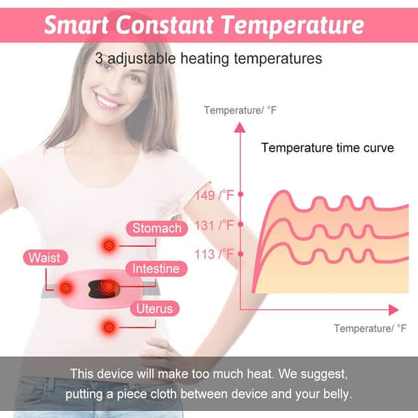 USB Electric Heating Menstrual Heat Pad Belt Woman Period Pain Relief Cramps