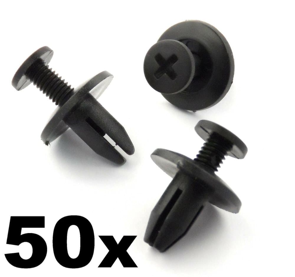 50x Honda 6mm Screw Fit Rivet Interior Trim Clips for Cowls, Panels