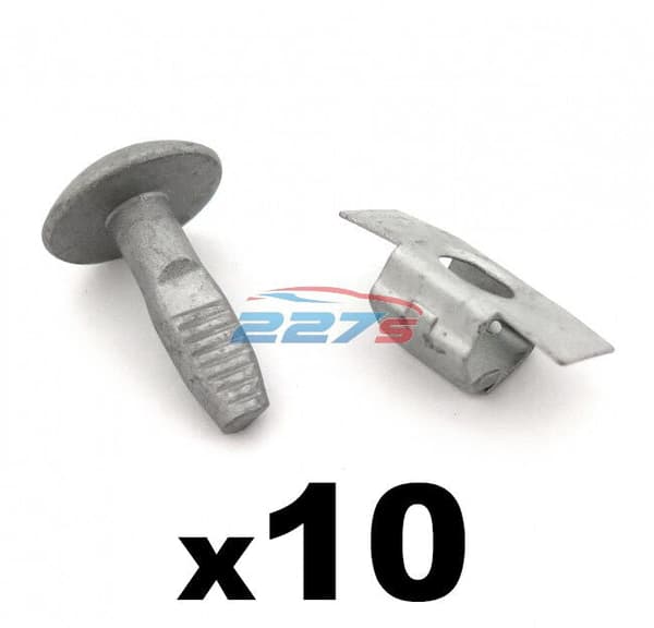 Peugeot Metal Engine Undertray Fasteners / Shield Clips- 10x Bolts & 10x Clasps