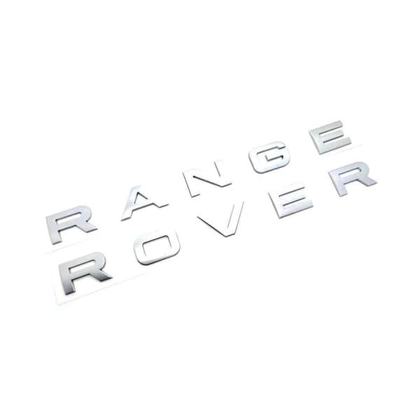 RANGE ROVER x2 Matt Silver Lettering Badge Emblem Front & Rear For Vogue Sport Evoque