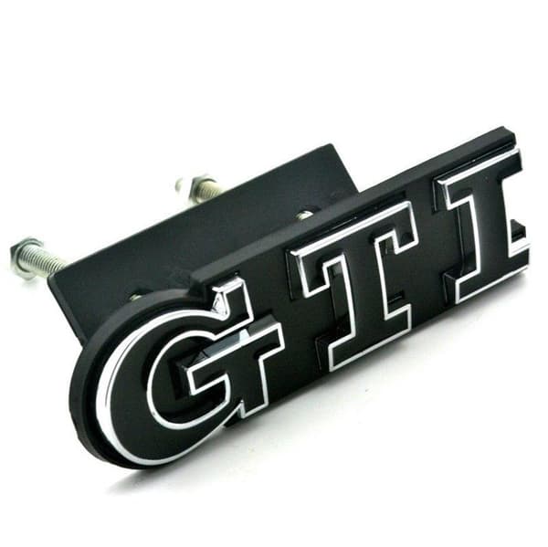 GTI Front Grill Badge Emblem Black & Chrome For VW Volkwagen Polo Golf MK4 MK5 MK6 MK7