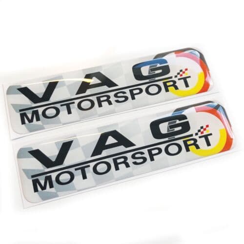 2x VAG Motorsport German Flag 3D  Domed Gel Decal Sticker Badge Fits Audi VW