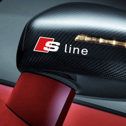 2x S Line Car Quattro Silver Side Mirror Badge Sticker Emblem For All Model