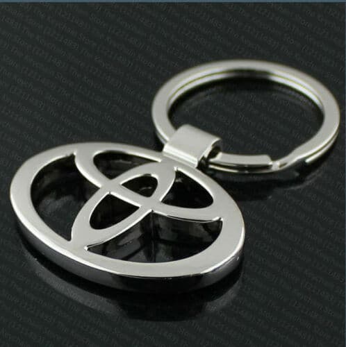 Toyota 3D Car Logo Key Chain Key Ring Fob Pendant Home Office Gift Chrome