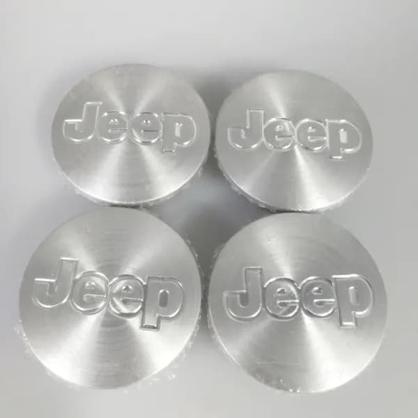 4 x Jeep Wrangler JL Compass Grand Cherokee Gloss silver Center Cap 56mm