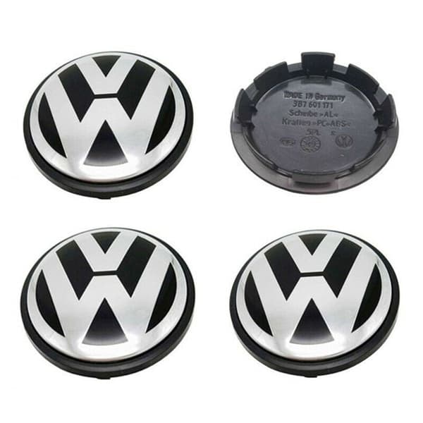 VW Volkwagen Alloy Badges Wheel Center Caps 56mm Set of 4