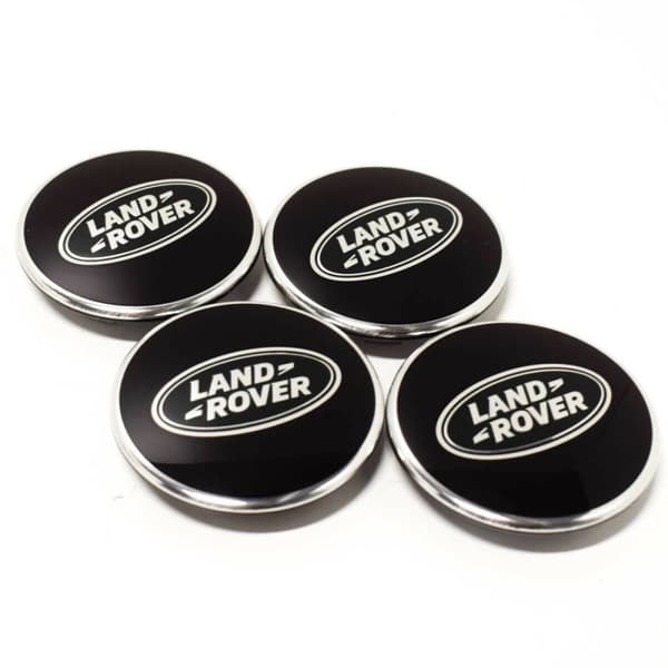 Black Land Rover Wheel Center Caps Hub Badges 63mm 4 PCS For Evoque Defender Discovery Sport Velar Freelander