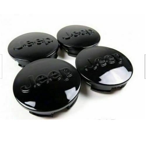 NEW 2007-2015 Black Jeep 63mm Center Caps Grand Cherokee Wheels Badge Emblem 4psc