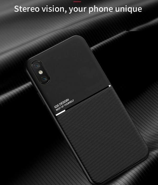 For iPhone 15 Shockproof Rubber Magnetic Leather Case BLACK
