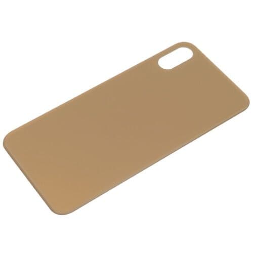 For Apple iPhone XS Replacement Rear Back Glass Big Hole Camera Cut-out Gold