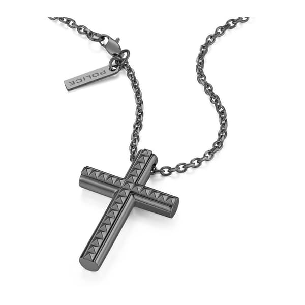 Police Halsband Geometric Metal Silver Man